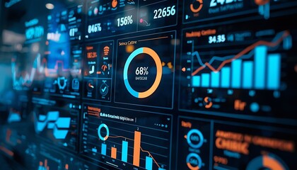 Fototapeta premium Professional Business Analytics Dashboard Displaying Financial Data Trends
