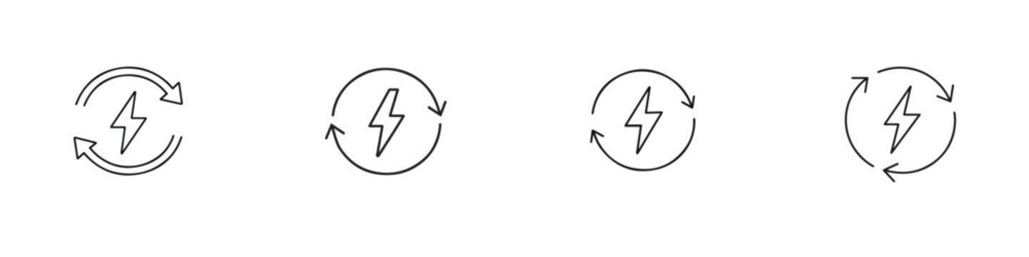 Vector line art of circular energy flow symbol. Vektor, illustration, minimalist, icon, set icon