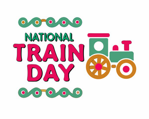 National Train Day Cartoon Vector Illustration, Public Transport and Railway Concept Design © tanvir