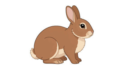 Obraz premium Brown Rabbit Sitting Icon, Isolated Vector Illustration with Transparent Background for Web Design and Digital Interface