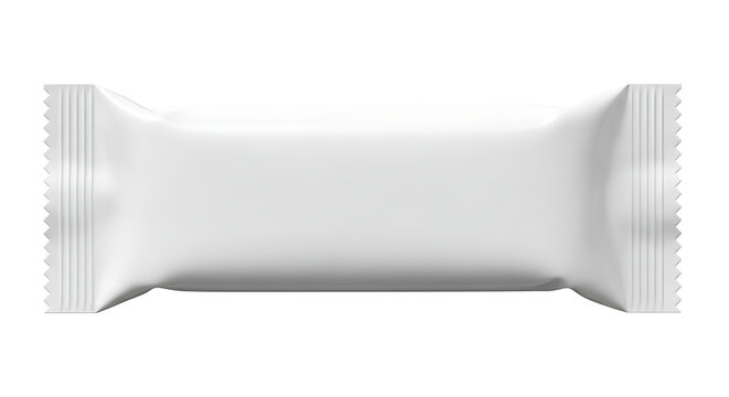 Empty white foil wrapper for candy or chocolate bar