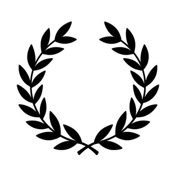 Laurel Wreath Vector Icon, Isolated Transparent Background Symbol for Victory Achievement Award Recognition in Business and Sports Design