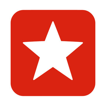 Red Star Icon Vector Graphic, Isolated Transparent Background Symbol for Favorite, Bookmark, Rating or Top Selection