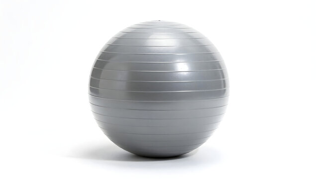 Stability Ball: A close-up shot of a gray stability ball, ideal for various exercises and fitness routines.