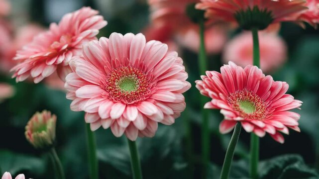Gerbera daisy pastel pink flower macro closeup soft floral bloom