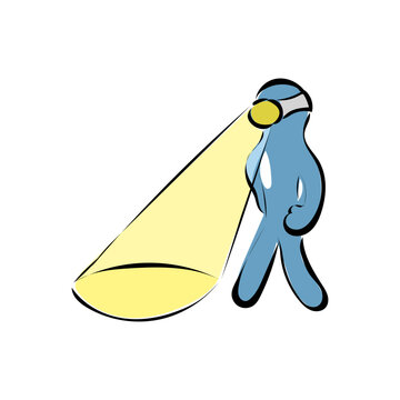 Figur mit Stirnlampe