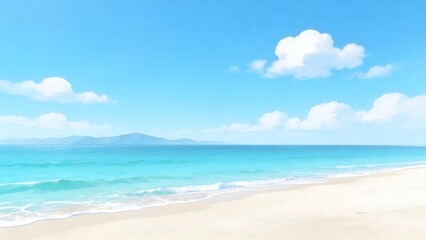 Obraz premium Beach with clear blue sky