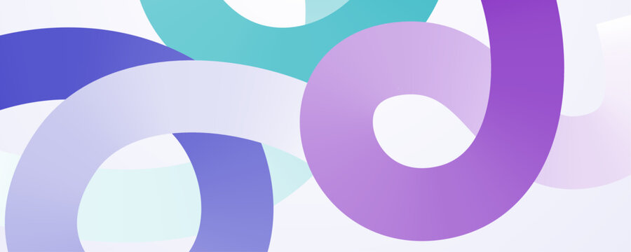 Fluid Interlocking Pastel Rings on a Clean White Background