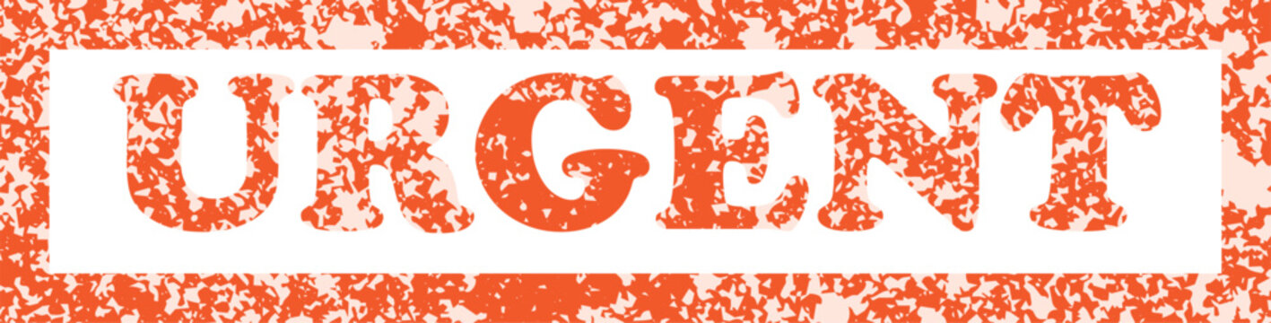 Red 'urgent' stamp with distressed texture on a white background