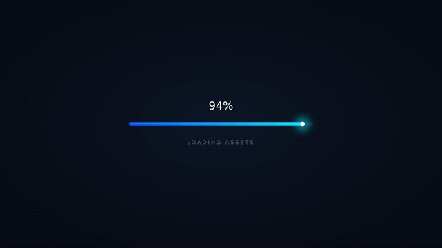 A digital progress bar indicates completion, set against a dark backdrop with subtle gradients
