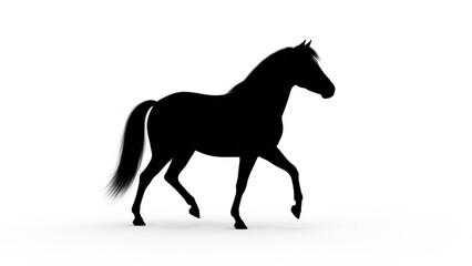 Obraz premium Black Horse Silhouette Running Vector