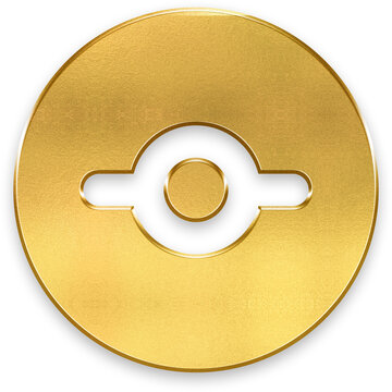 Premium golden git commit symbol with embossed metallic finish for dev ops