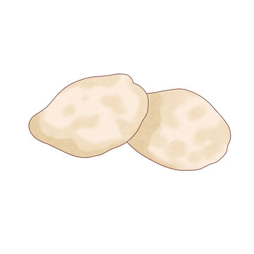 Watercolor Candlenut Kemiri Indonesian Spice Isolated on White Background
