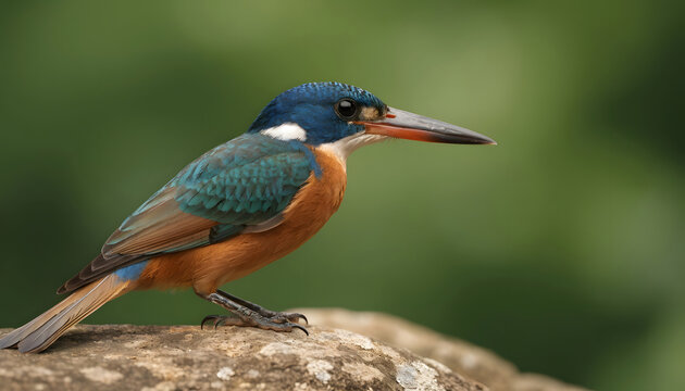 A vibrant bird on a rock, showcasing their colorful tropical feathers and sharp beaks in a beautiful display of wild nature and wildlife