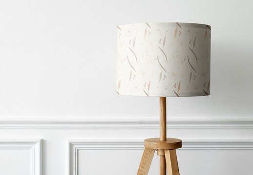 Elegant Wooden Lamp Mockup Design PSD