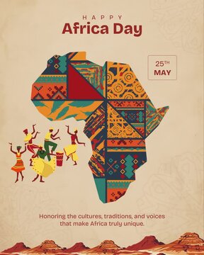 Beige and Brown Illustrated Africa Day