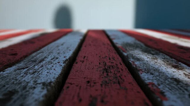 Wooden planks painted texture background, rustic boards perspective