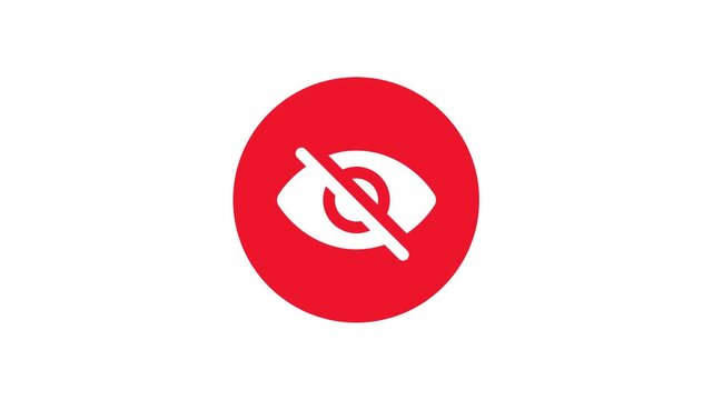 Red Warning Sign No Photography Camera Prohibited Icon Animation Background Loop