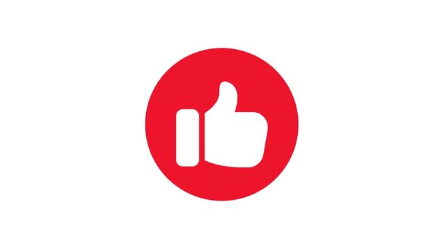 Thumbs Up Like Button Red Social Media Animation Background Loop