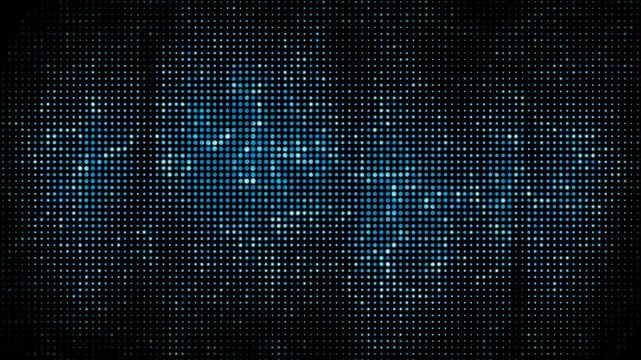 An abstract pattern of glowing blue dots creates a futuristic background suitable for technology and data visualizations.