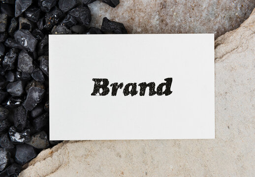 Business Card Mockup On Textured Surface PSD