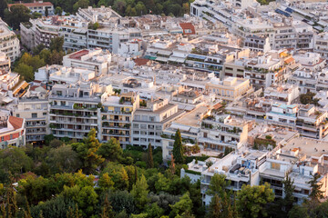 Obraz premium Athens cityscape with residential buildings. Greece