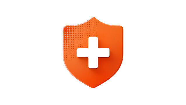 Red dotted shield emblem with central white plus sign