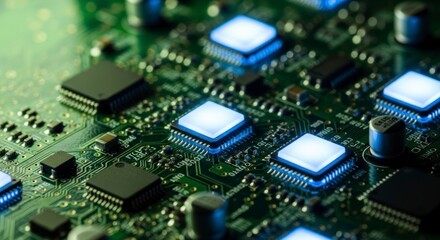 Obraz premium Close-up of computer circuit board.