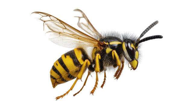 Yellow banded European Wasp Insect Close Up View
