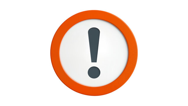 Double Ringed Orange Warning Sign with Bold Black Exclamation Point