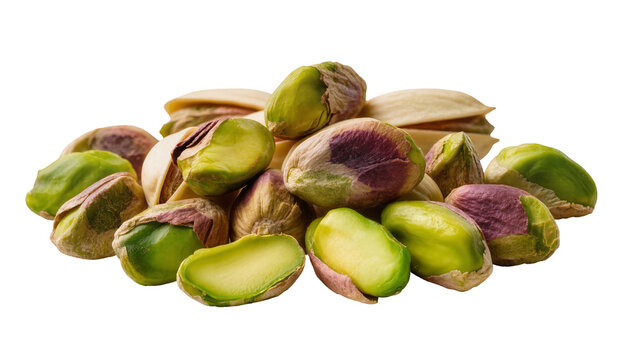 Pile of Green Pistachios with Beige Shells