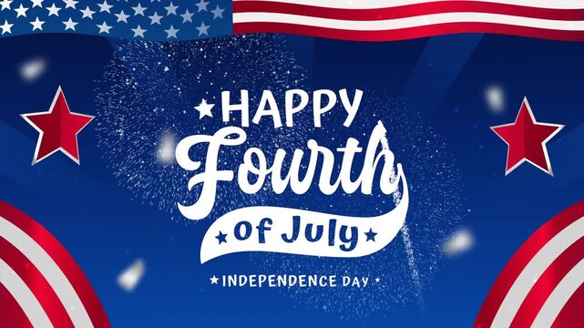 4th july text in celebration of happy independence day. Ideal for social media posts, invitations, and event promotions.