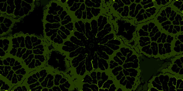 Abstract green patterns resembling cellular structures or organic formations