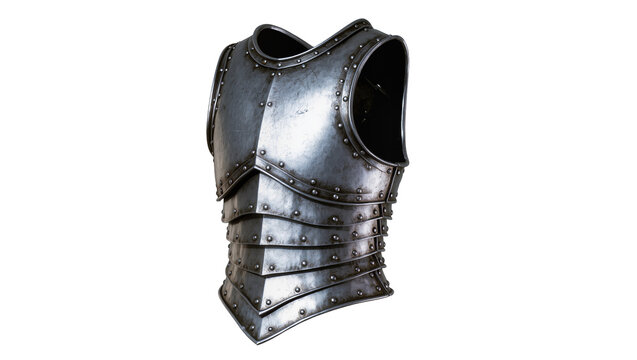 Medieval Steel Breastplate with Rivets and Shoulder Guards
