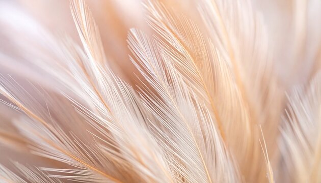 Softly lit feathers create a warm and delicate natural scene with gentle hues.