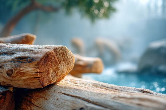 Tropical zoo background blur with lush greenery and animals