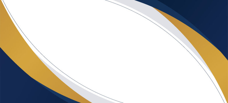 Abstract Blue Golden Curved Business Background with White Space for Corporate Banner or Presentation.eps 10