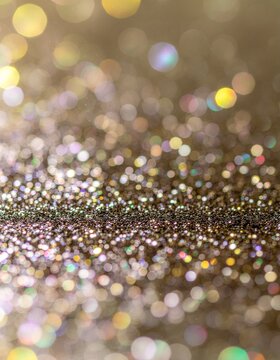 Gleaming Dust of Celebration: A captivating close-up reveals a scintillating field of glittering particles, radiating an aura of festivity and enchantment.