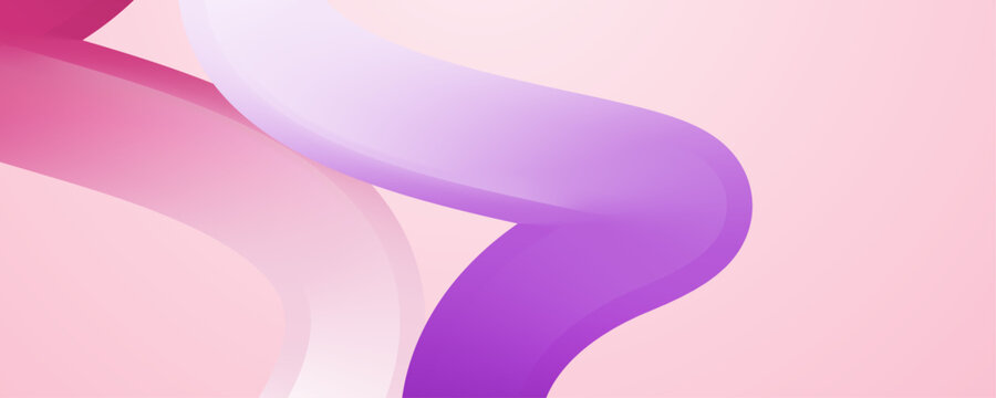 Flowing 3D abstract waves in pink and purple gradients