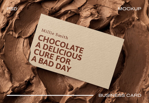 Chocolate Business Card Mockup PSD