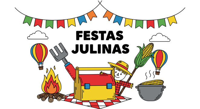 Brazilian Festas Julinas Traditional Folk Festival Elements
