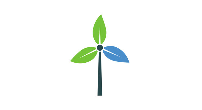 Wind turbine blade logo symbol.