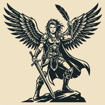 Warrior Angel Holding Sword.