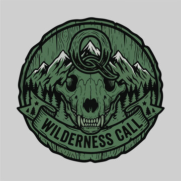 Wilderness Call Mountain Logo Design.