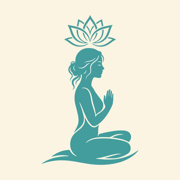 Woman Meditating in Lotus Position 1.
