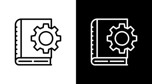 Manual  White Icon Set Design