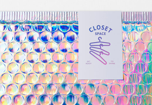 Colorful Iridescent Bubble Wrap Mockup PSD