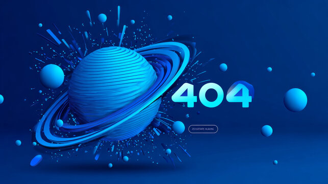 404 error page template for mobile apps. Page not found. Flash Message UI design. Blue. Eps 10 