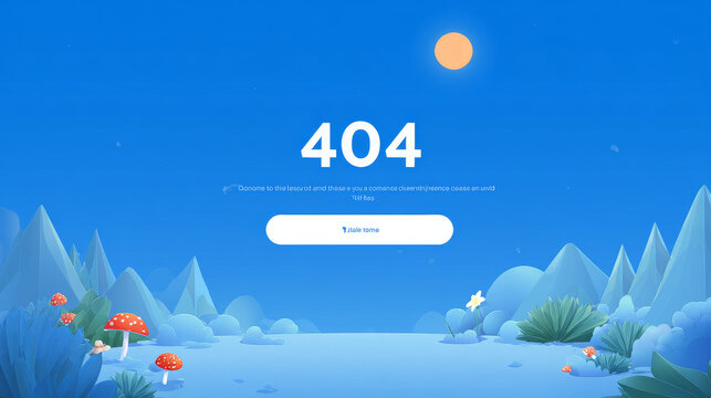 404 error page template for mobile apps. Page not found. Flash Message UI design. Blue. Eps 10 