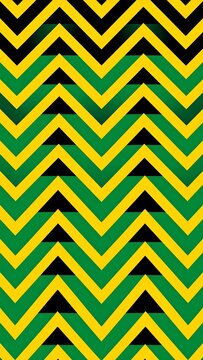 Jamaican flag colors zigzag pattern design.